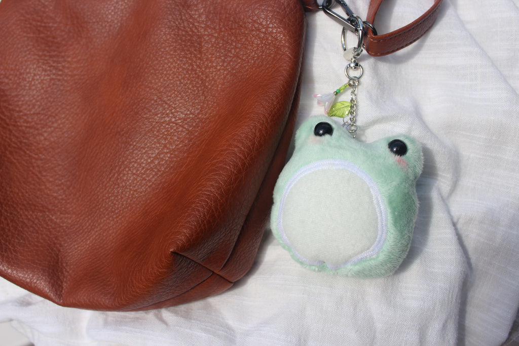 Handmade Minky Frog Bag Charm