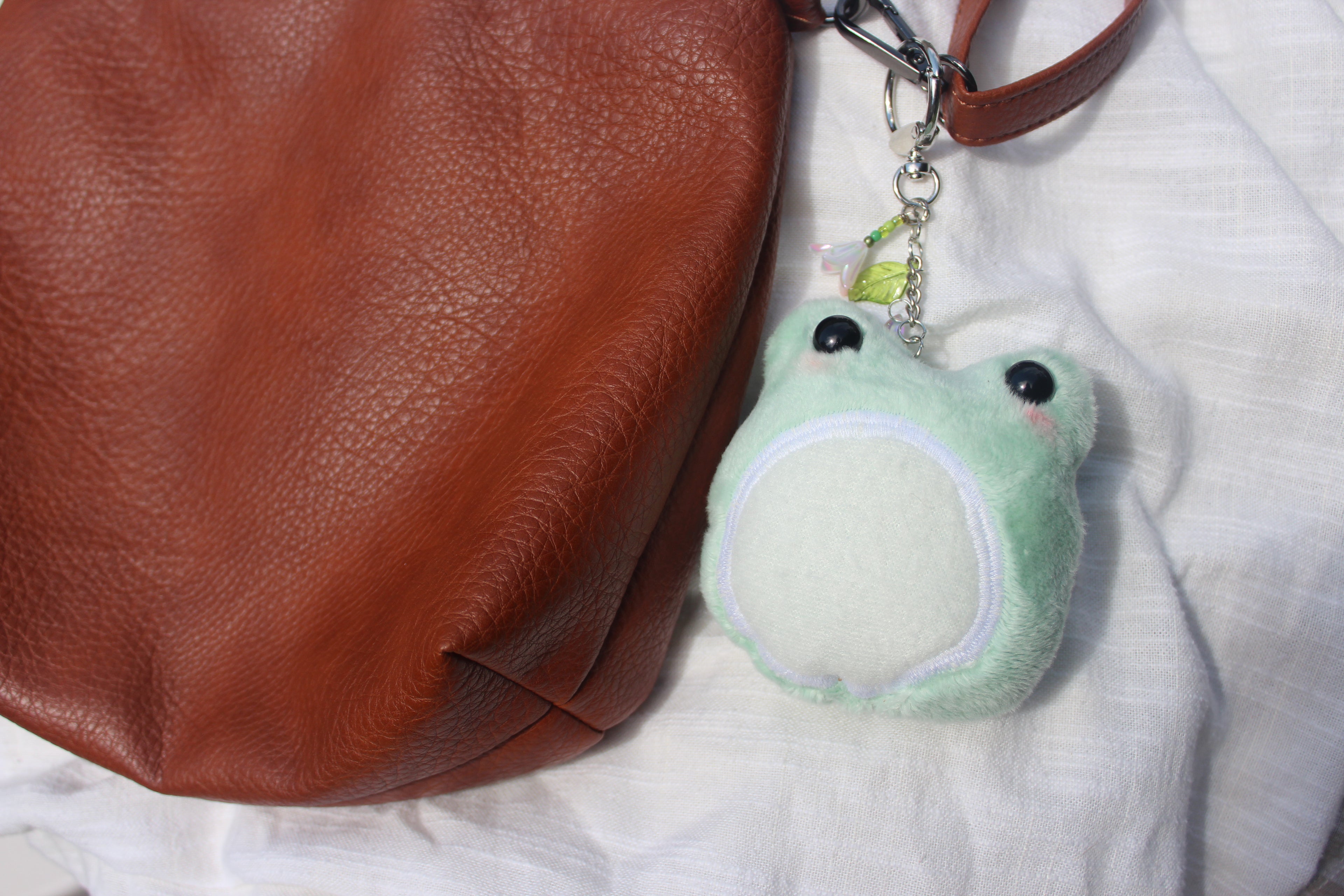 Handmade Minky Frog Bag Charm