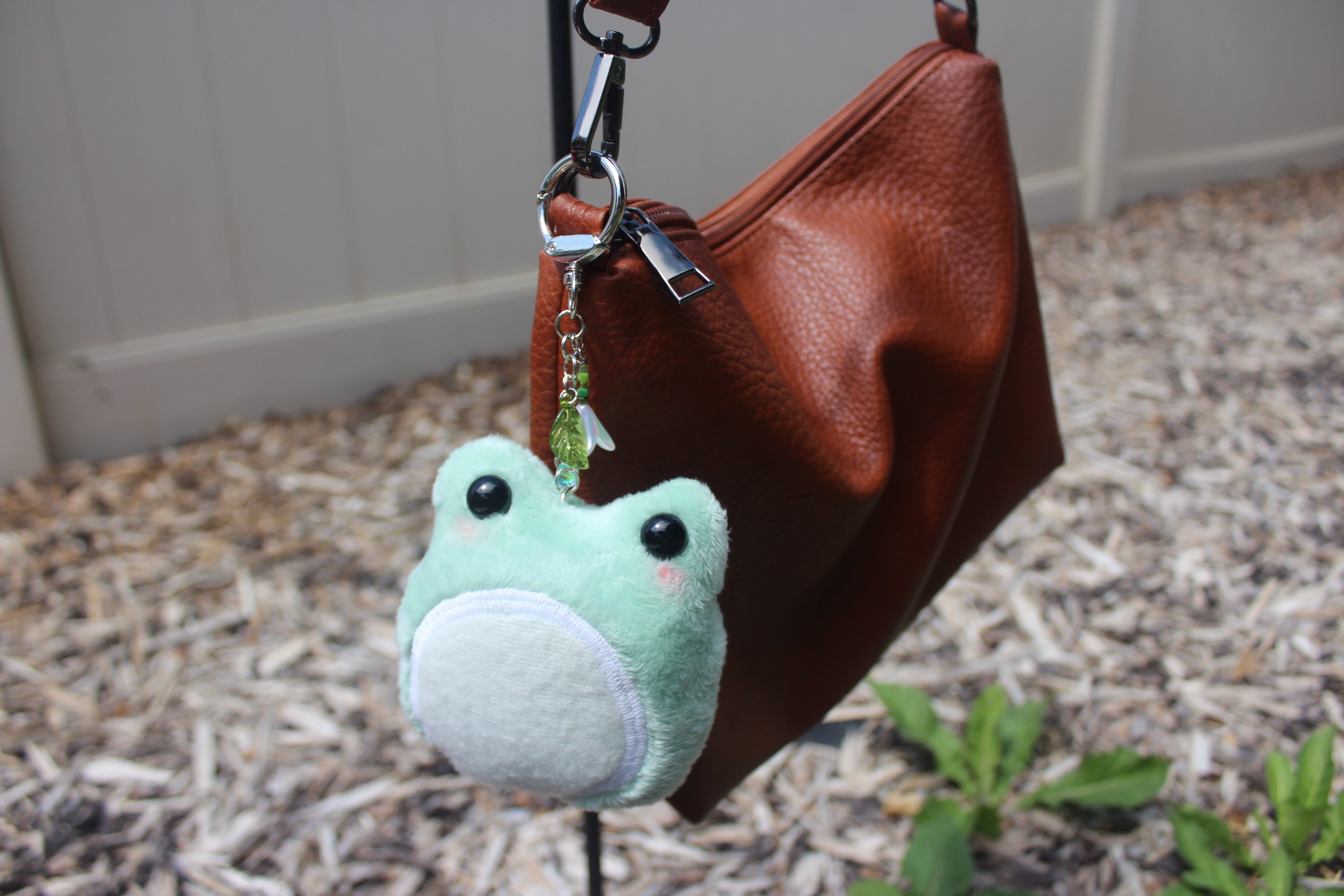 Handmade Minky Frog Bag Charm