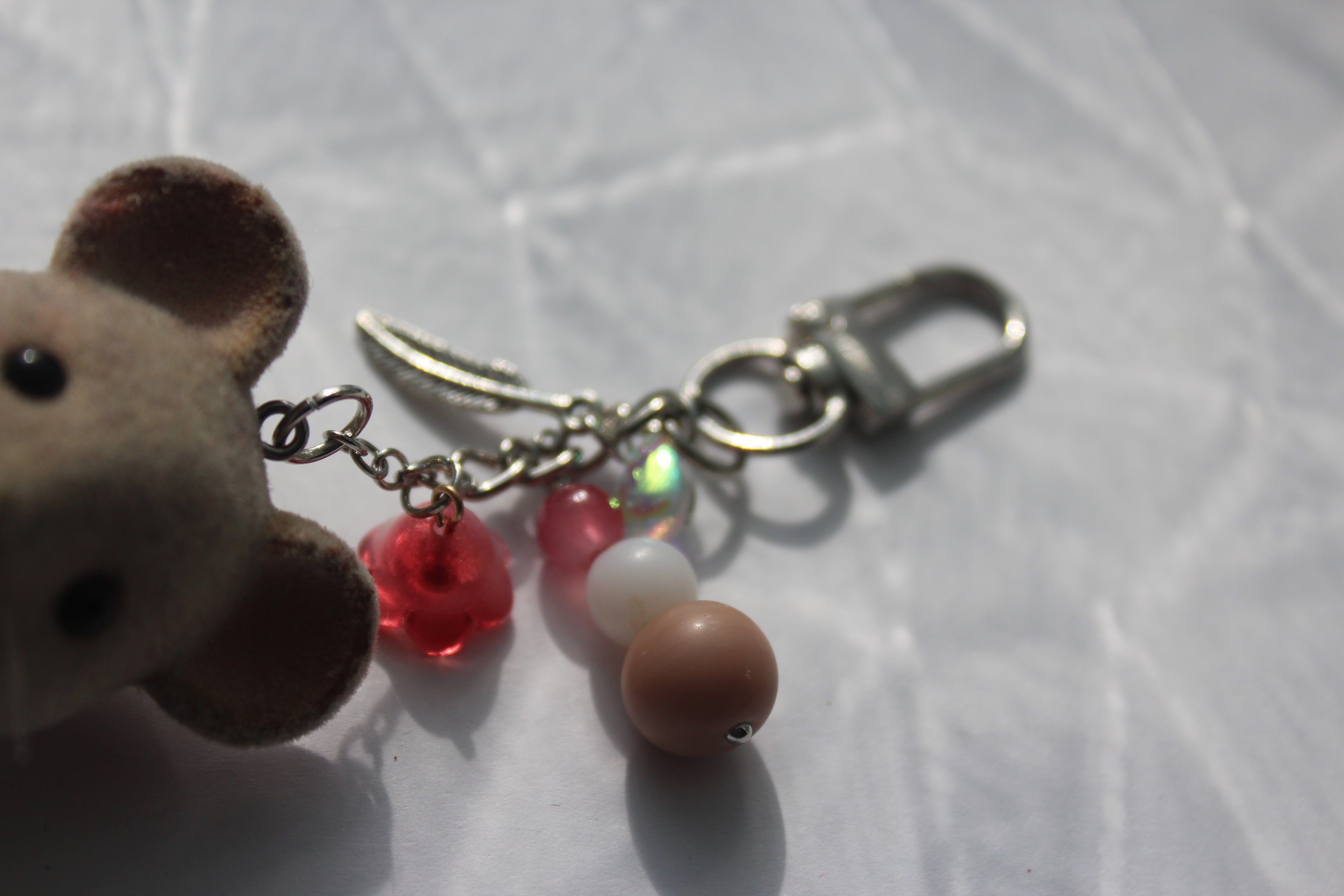 Brown Mouse w/ Red Checkered Shorts & Cream Bandana Bag Charm