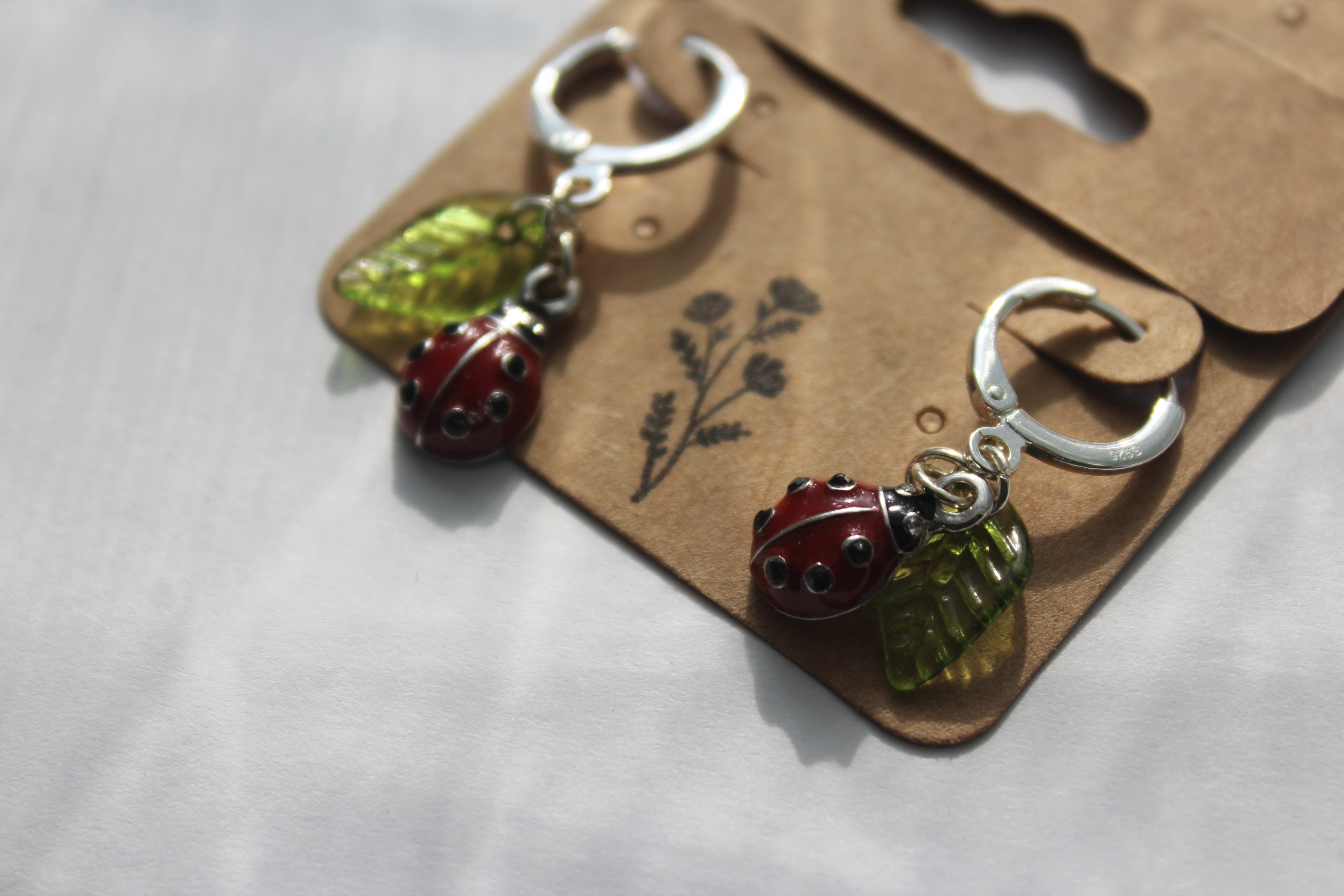 Ladybug Huggie Earrings