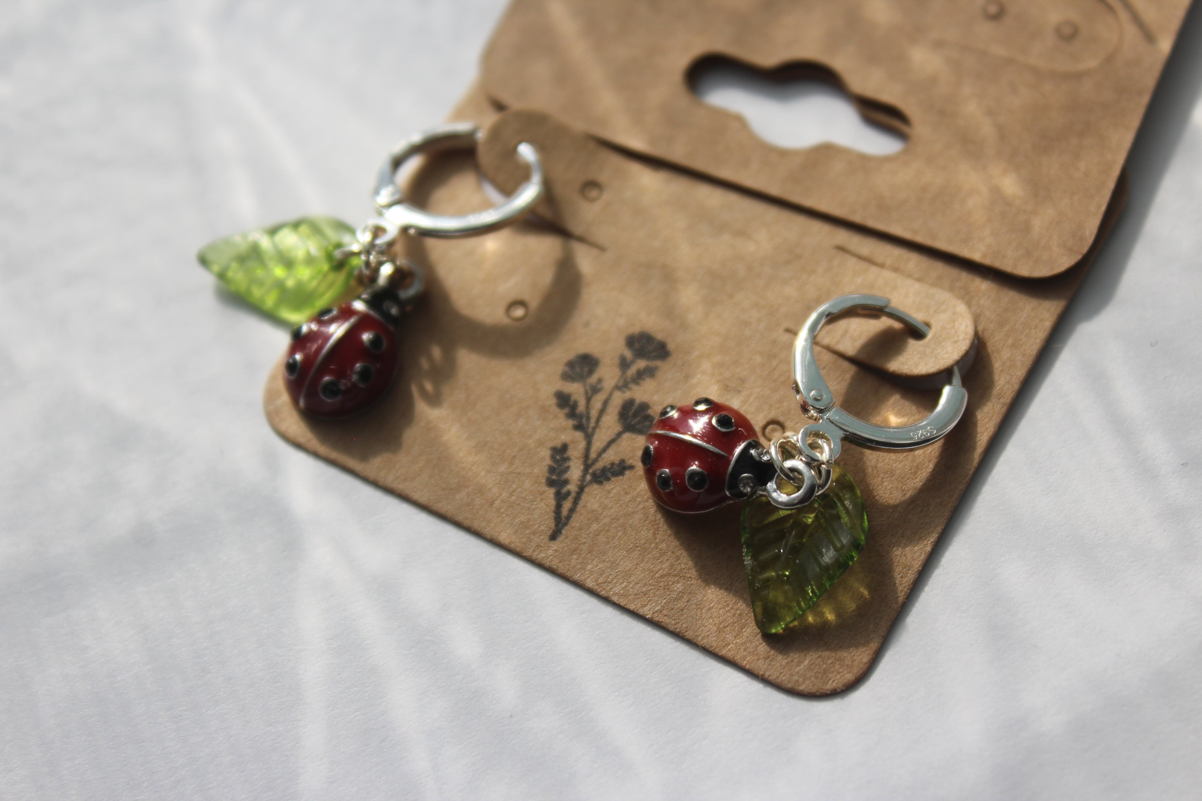 Ladybug Huggie Earrings