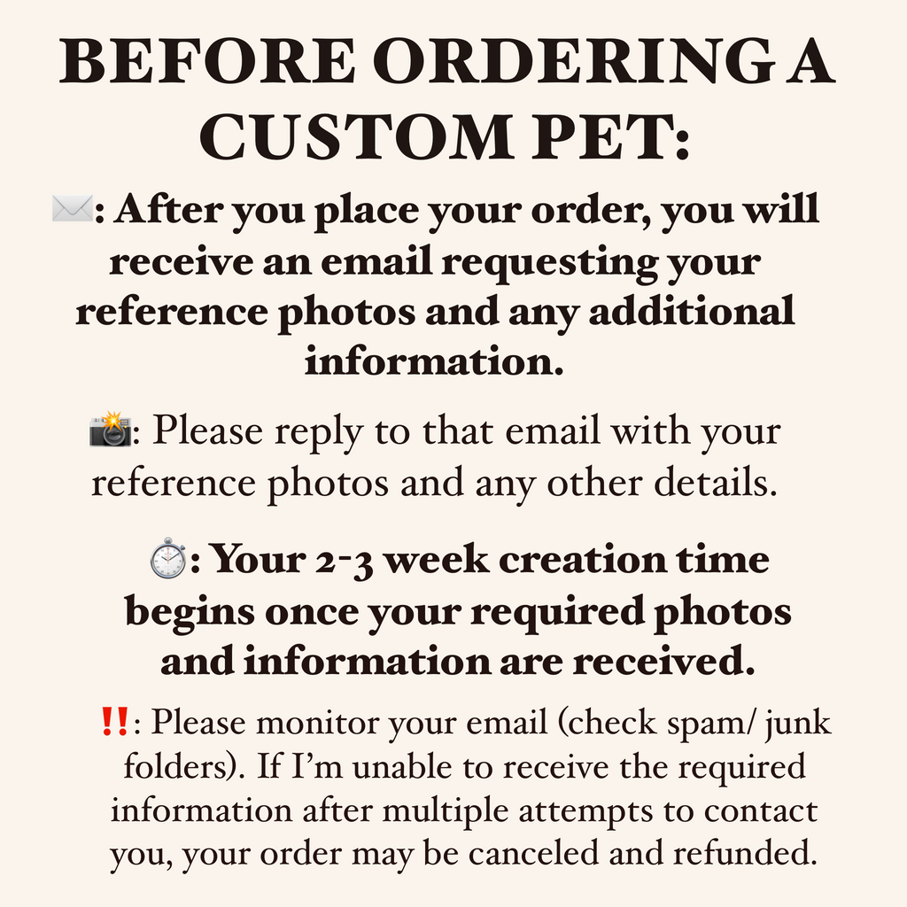 Custom Jumbo Keepsake Pet